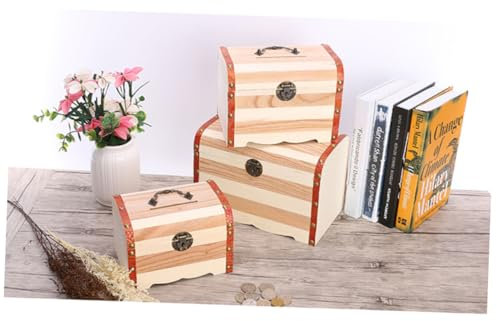 TOYANDONA Salvadanaio in Legno Vintage Con Serratura Cassettina Per Risparmio Di Monete e Banconote Decorazione Classica Per Casa e Ufficio