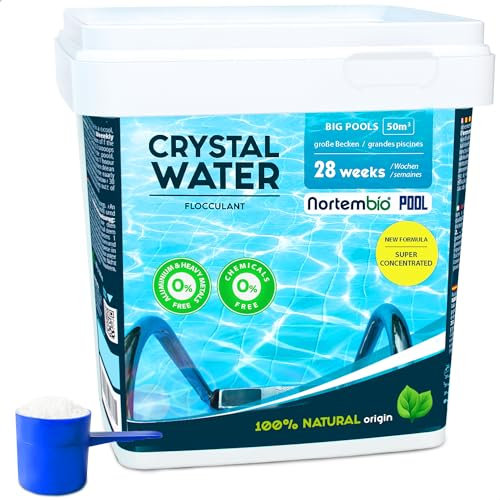 Nortembio Pool Super Konzentriertes Flockungsmittel 28 Wochen - Wasserklärer für große Pools & Spas - Gründliche Wasserpflege & effektive Klärhilfe - Ohne Aluminium - Poolpflege Herbst
