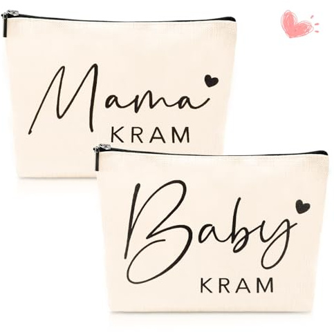 2pcs Geschen Für Werdende Mutter,Baby Geschenk Mädchen,Geschenk zur Geburt Baby Kram,Mama Kram,Geschen Für Werdende Mama,Geschen für Schwangere,Mutter Beutel mit Reißverschluss (A)