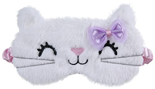 Schlafmaske Plüsch Schlafende Maske mit Augenbinde Niedliche Katze Augenabdeckung Kinder Anime Schlaf Maske Cartoon Weiche Plüsch Maske Reisende Rest Schlafhilfe Eyepatch Augenmaske Schlafmaske(Size:W