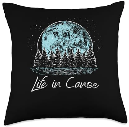 Life in Canoe Boating Lakes Boat Lagoon Camping Canoeing Throw Pillow