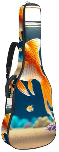 Gitarrentasche, schöner Koffer für 40/41/42 Zoll Akustikgitarre, effiziente Aufbewahrung mit wasserdichtem Design, Schildkröten-Kristallkugel, Mehrfarbig Nr. 04, 42.9x16.9x4.7 in, Gitarrentasche