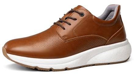 Bruno Marc Men's Casual Dress Sneakers Shoes, All-Day Comfort Cushioning Walking Breathable Lightweight Oxfords MaxFlex ActiveMetro,Size 11,Brown,BMUMOX2421