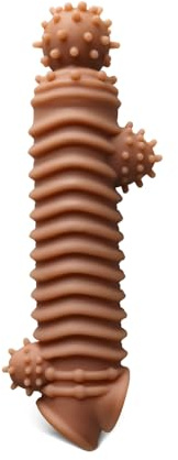 BeHorny Realistic Penis Sleeve Extender, Brown Colour | Extra Girth, Extra Length