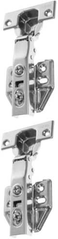 HOMSFOU 2 Stück Schrank tür küchenschranktüren ersatzteile für gartenmöbel Türverschluss Türhalter Bad Aufhänger verstecktes Schrankscharnier Soft-Close-Scharniere Rostfreier Stahl Silver