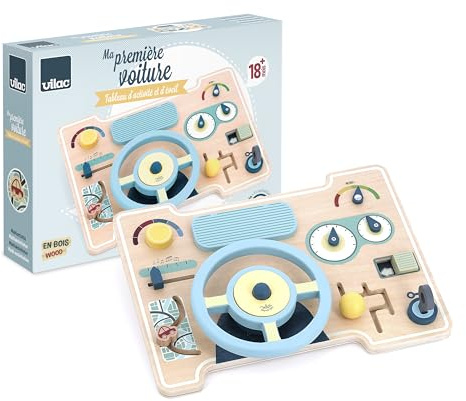 Ma Première Voiture Tableau d'Activités en Bois pour Bébé Dès 12 Mois