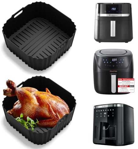 Molde de silicona para freidora de aire caliente Russell Hobbs XXL 8 L/8,3 L, molde de silicona antiadherente para freidora de aire caliente Bosch Serie 6, XXL 7,2 L, accesorio de silicona para