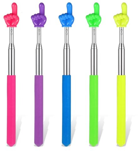 5 Stück Zeigestab Ausziehbar Finger Zeigestock Lehrer Zeiger Versenkbare Klassenzimmer Teleskop Zeigestab aus Edelstahl Lesestift Finger Zeigestift Ausziehbar für Klassenzimmer Lesen Präsentationen
