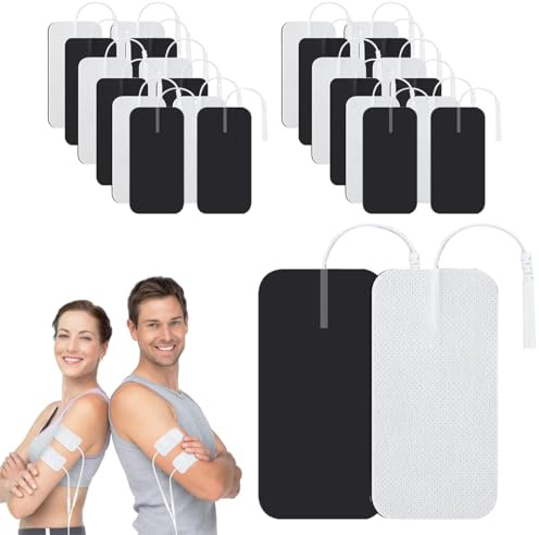 Ruayia EMS Elektroden Pads, 24 Stück, Universal Klebeelektroden, Gel Pads, Wiederverwendbar Kompatibel mit TENS EMS Geräte