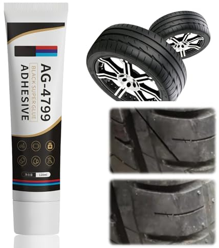 120ML Black Silicone Sealant,Black Tyre Repair,Windscreen Sealant for Car,High Temperature Silicone Se/alant,Rubber Glue for Tyres,Rubber Cement for Tyr/e Repair,Waterproof Rubber Cement Every T/yres