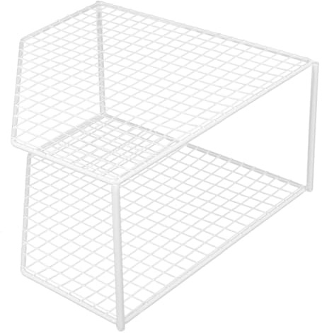 Toyvian Corner Kitchen Shelf Organizer Multi-function Draining Pot Rack Space-saving Pan Storage for Cutlery Bowls Cups Suitable for Kitchen Bathroom Office Pantry