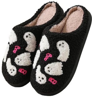 Generisch Zapatillas de estar por casa de peluche para mujer, color negro, 42 zapatillas de fieltro unisex, antideslizantes, zapatos de cabaña, zapatos de invierno suaves, cómodas, pantuflas cálidas