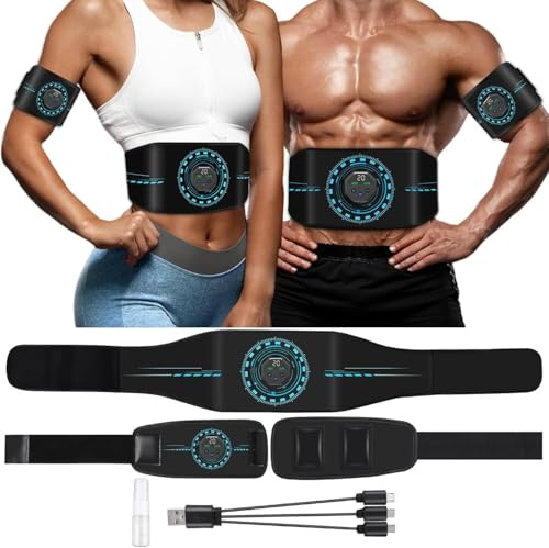 SOYOKO ABS Trainer Muscle Stimulator, EMS Muscle Stimulator, Electric Abdominal Muscle Toner, 10 Modes & 20 Intensities for Abdominal,Arms, Waist - Rechargeable Abdominal Training