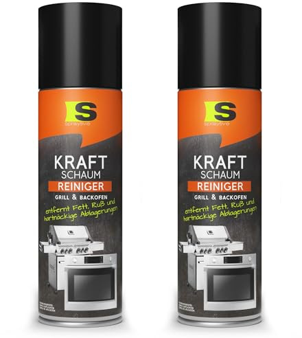 Spraytive 2x 500ml Grill- & Backofenreiniger - Kraft-Schaum-Spray - Einfache Reinigung von Backblech, Grillrost, Topf & Co. - Grillreiniger ohne Aufheizen
