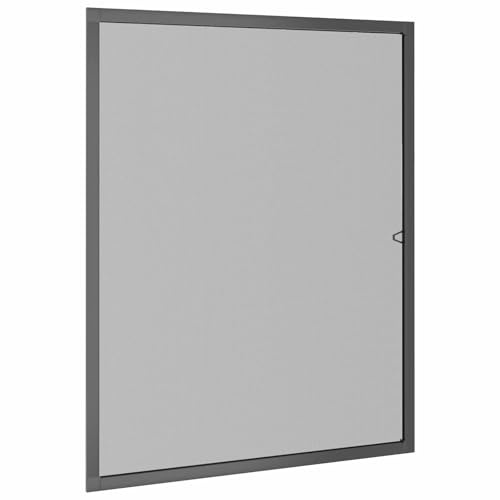 Moustiquaire pour fenêtre Anthracite 130 x 150 cm Cadre en aluminium | Montage sans perçage, découpable, tissu en fibre de verre, pour chambre à coucher et cuisine