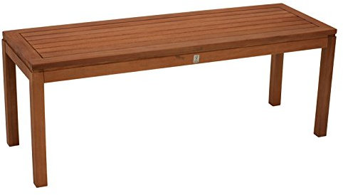 DEGAMO Hockerbank Gartenbank Solo 2-sitzer aus Massivholz, Breite 120cm, geöltes Eukalyptusholz, FSC®-Zertifiziert