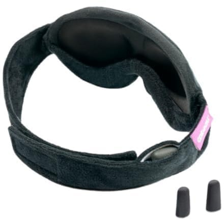 Cabeau midnight magisk sovmask – justera vadderad näsremsa för att blockera eller mörklägga ljus – för hem och resor – mjukt plyschtyg – ögonfoder håller tyget borta från ögonlock – öronproppar med