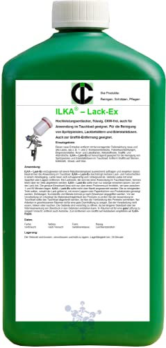 ILKA® - Vernice-Ex Sverniciatore sverniciatore ad alte prestazioni | 1 litro | Liquido sverniciatore e sverniciatore per la pulizia di pistole a spruzzo e ugelli in acciaio inox