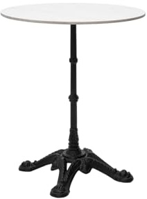 Miliboo Table bistrot Ronde en Pierre minérale et métal Noir L60 cm CONTY