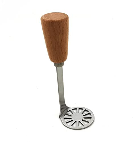 Mini Potato Masher with Wood Non Slip Handle,Stainless Steel Masher Kitchen Tool