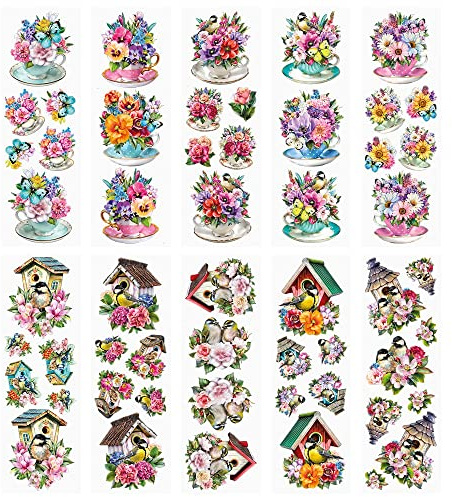 Ideen mit Herz Transparent-Sticker | 10 Bogen à 10 cm x 30 cm | Bunte Aufkleber zum Basteln & Dekorieren (Gartengrüße)