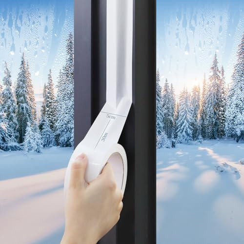 Yotache Dichtungsband Selbstklebend, Fensterdichtung 5cm Breit x 30m Länge Windabwehr im Winter Weiß