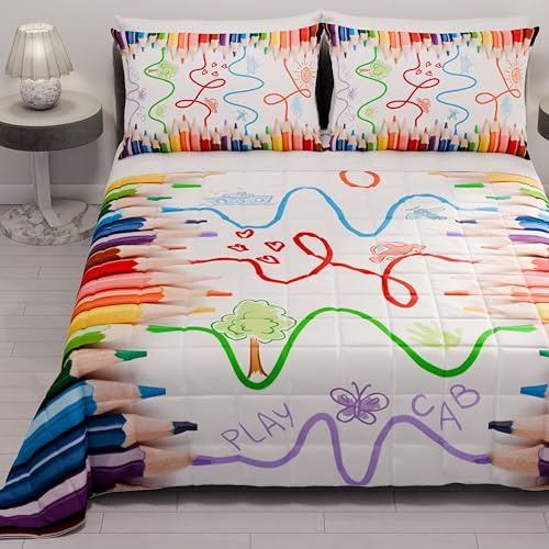 PETTI Artigiani Italiani - Copriletto Piazza e Mezza Estivo 220x260cm 100 g/m² Double Face, Trapuntino Piazza e Mezza Primaverile, Trapunta Leggera, Matite, 100% Made in Italy
