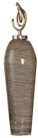 GILDE Deko Objekt Skulptur XXL Stripes aus Metall mit emaillierter Oberfläche - Accessoire Dekoration Wohnzimmer - Geschenk für Frauen - Braun Höhe 66 cm