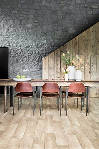 PVC Boden in Holzoptik hell Bodenbelag aus Vinyl Meterware in 3 und 4 m Breite Vinyl Rollenware ideal für Wohnzimmer und Schlafzimmer (3 m x 5 m)