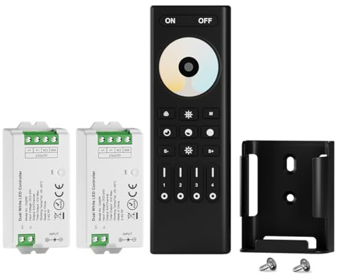 BTF-LIGHTING 5050SMD FCOB COB CCT RF Fernbedienung RC02RFB &2PCS C02RF Controller Kit 4-Zonen RF 2.4GHz Drahtlose Fernbedienung Gruppensteuerung für 3pin CCT(+V C W) LED Streifen DC5V DC12V DC24V | 4-Zonen-RF-Controller, 2,4 GHz, kabellose Gruppen-Fernbedienung, für 3-Pin CCT (+ V C W), LED-Streifen, DC5 V, DC12 V, DC24 V