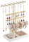 Soporte para Joyas, Organizador de Joyas de Metal y Madera, Expositor de Joyas, Soporte de Joyería, Expositor de Pendientes, Organizador de Pendientes para Collares, Pulseras, Pendientes, Anillos (B)