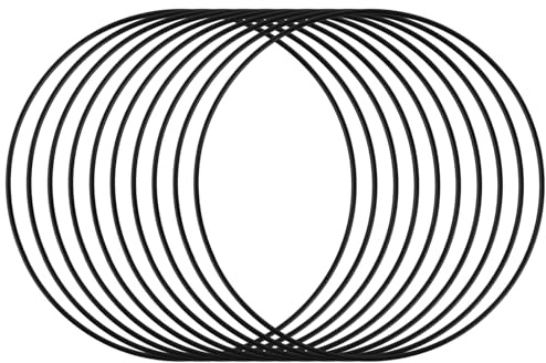 10 stycken 20 cm metallringar för pyssel, svart metallring, metallringar, trådringar, dekorativa ringar, makramé, tillbehör, ringar för pyssel, hängande drömfångare gör-det-själv