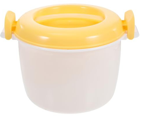 Unomor Microwave Rice Cooker Steamer Pasta Maker Yellow 1L Multifunctional Plastic Rice Cooker for Microwave Oven