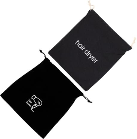 Ipetboom Bolsa De Almacenamiento Para Secador De Pelo Creativa 2 Unidades Tamaño 33x30 Cm y 30x26 Cm Cordón Suave Para Hotel y Viaje Resistente Al Desgaste y Protección Contra Polvo