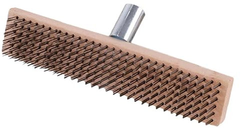 Drahtbesen, Bürste, flexibel, robust, Stahlbesen, Gartenreinigung, Stahlbesen, vielseitiges Gartenpflegewerkzeug, verdickter Gartenbesen, Harte Borsten mit Holzgriffsockel