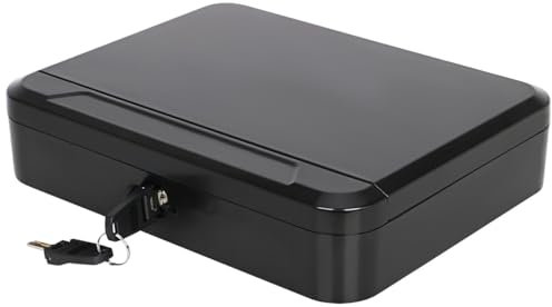 Qisan Cassaforte per armi portatile, cassaforte con chiavi, per casa, ufficio, hotel, viaggi