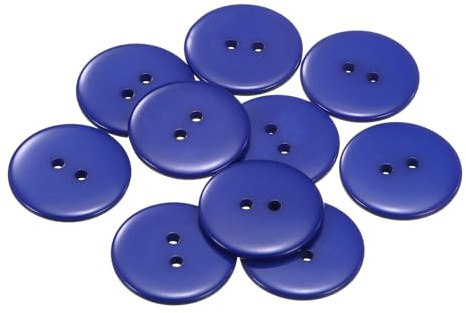 sourcing map 10pcs Sewing Button 1(25mm) 2 Holes Resin Round Craft Replacement Buttons for Clothing DIY Crafts Decoration, Dark Blue