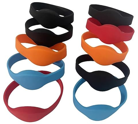 JWFKWNH 10 pulseras MI Classic 1k impermeables, 13,56 MHz NFC, pulsera Iso14443a con control de acceso inteligente IC (mezcla)