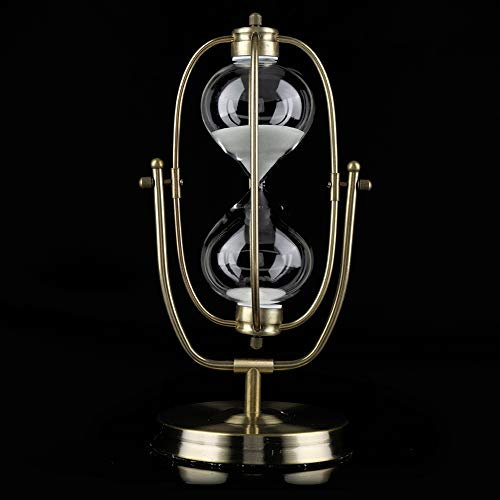 Orologio rotante con sabbia, in vetro trasparente, timer con sabbia, ornamento da scrivania, decorazione per la casa, regali (grande 60 minuti)