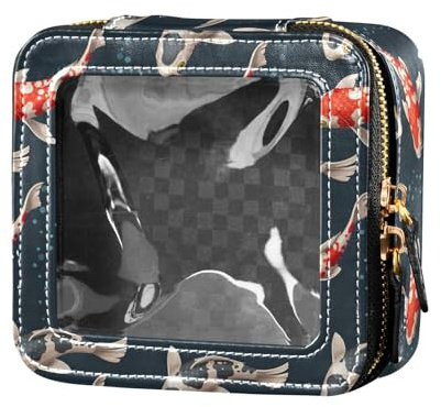 ZRWLUCKY Bolsa de maquillaje Colorida Carpa flotante Bolsas de viaje transparentes para artículos de tocador Cosméticos Organizador de viaje para viajes Coloridas carpas flotantes carpas flotantes