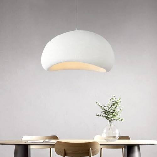 Wabi-sabi Pendelleuchte E27 Modern Pendellampe Esstisch Hängeleuchte Lampenschirm Aus Steinimitat Vogelnest-Form Kreativ Kronleuchter Für Schlafzimmer Wohnzimmer Esszimmer Küche Insel Flur Weiß(20cm)