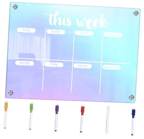 NUOBESTY Wochenplanertafel Für Den Kühlschrank Trocken Abwischbarer Acryl-wandkalender Kühlschrankmagnettafel Memotafel 7-teiliger Schreibstift