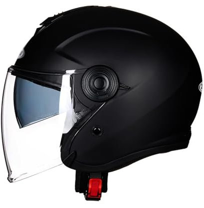 OZXDKJ Motorrad Klapphelme Mit Visier, Motorrad Halber Offener Helm, DOT/ECE-Zugelassen Open Face Motorrad Helme, Erwachsene Herren Damen Motorrad Integralhelme, Halbhelme Für Chopper Scooter