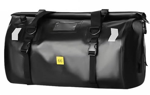 Motorrad Hecktasche Motorrad-Hecktasche wasserdichte Motorrad-Rücksitztasche Seesack Gepäckträger Kofferraumtasche Aufbewahrungstasche Motorradtasche(66L Black)