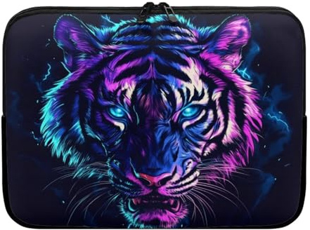 TSOVTHRID Tiger Novelty Laptop Sleeves Cases for Women 17 Inch Neoprene Computer Case Shockproof Tablet Sleeve Protective Notebook Cover Portable Computer Cover for Laptop