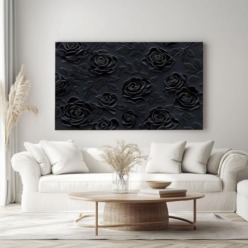 Genérico Cuadros de Arte Flores En Relieve Lienzos Cuadro Estilo 3D Decoración Pared Cuadro Para Salon Dormitorio 120 x 60 cm Sin Marco