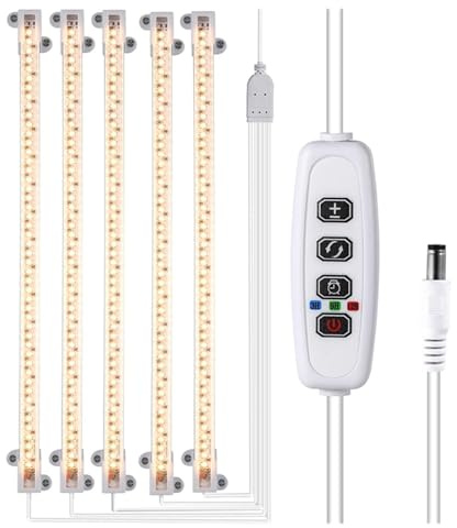 Pflanzenlampen, Indoor Dimmbare Led Wachsen Licht Phyto Lampe Timer Mit Power Hydrokultur Kits Voll Spektrum Lampe for Pflanzen Indoor Wachsen lampe(Five)