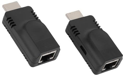 Sxhlseller Extension D'interface Multimédia HD, sur un Seul Cat5e 6 1080P At.Distance de Transfert 60 Hz 196,85 Pieds pour Projecteur PC HDTV, Extension HDMI vers RJ45
