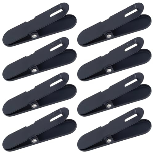 SOFPLATE 10Pcs Pegboard Accessories Clips Black Peg Board Clips with Hooks ABS Plastic Oval Attachment Hanging Photo Locking Display Hooks for Kitchen Room Home Office Wall Craft DIY Holder Organize