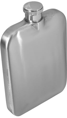 LIFKOME Fiaschetta Quadrata 6oz in Acciaio Inox Opaco Portatile per Liquori Vino e Whisky, Bottiglia Tascabile Resistente per Campeggio Escursionismo e Viaggi